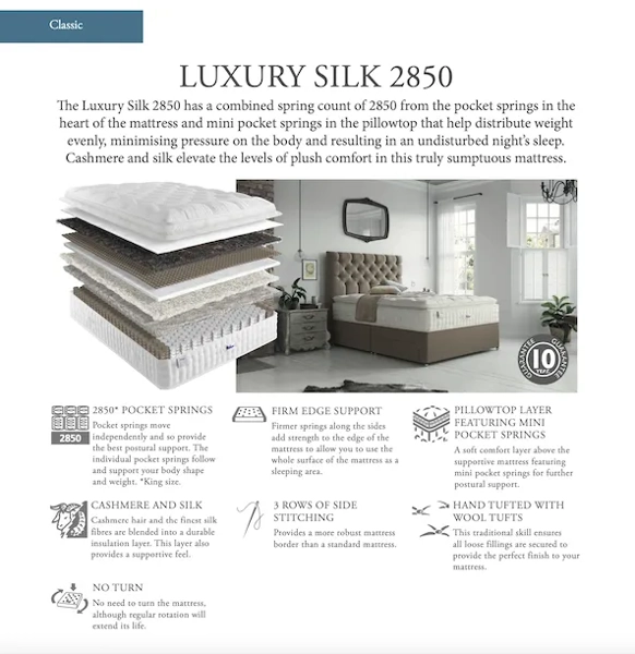 Relyon Luxury Silk 2850 Mattress